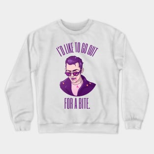 Halloween Vampire Greaser Dude Pun Crewneck Sweatshirt